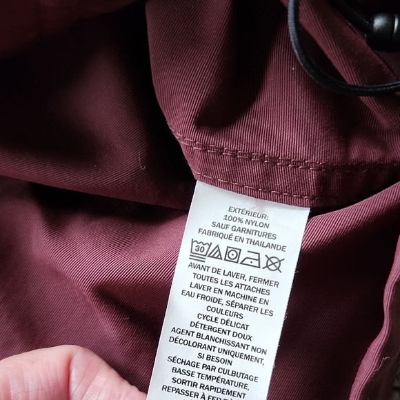 LL Bean 2 Toned 1/2 Zip Light Weight Hooded Women's Jacket Aqua/Maroon Size S - Picture 6 of 11